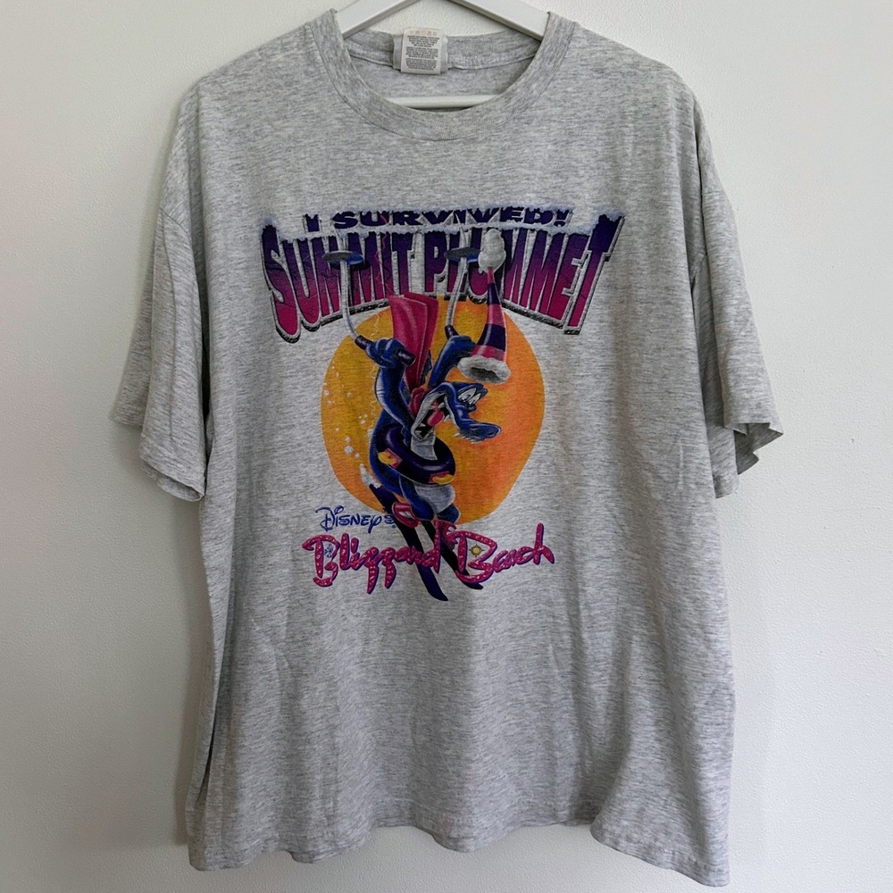 Vintage Disney Blizzard Beach Summit Plummet T Shirt Mens XL Gray Graphic Tee
